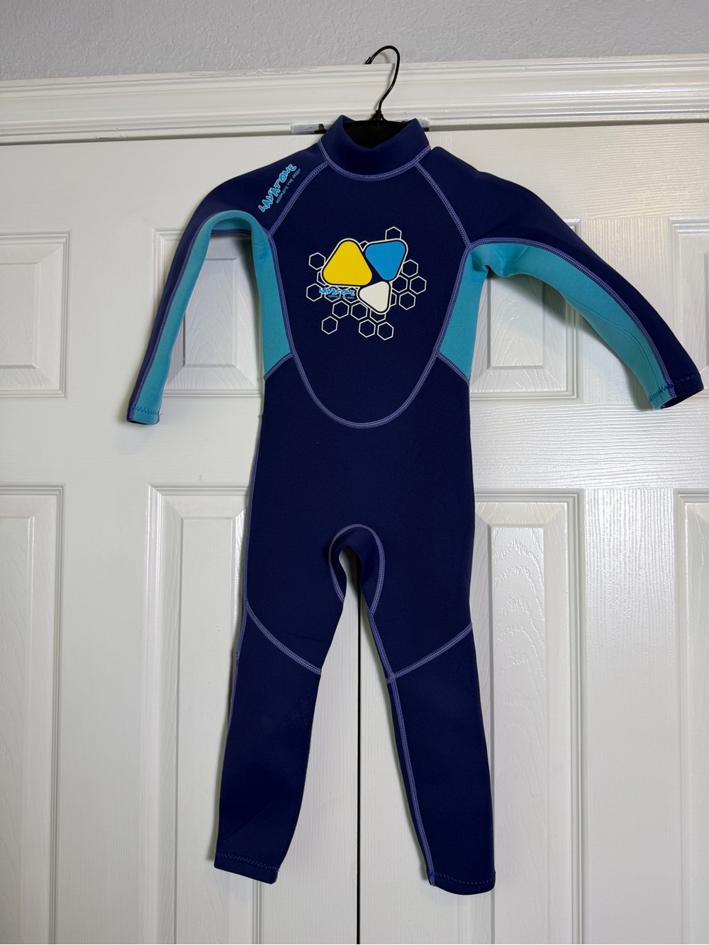 Navy & Teal Kids Full Wetsuit Rashguard - Youth Swim Suit
